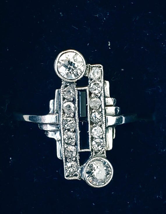 Art Deco Diamond Onyx Ring