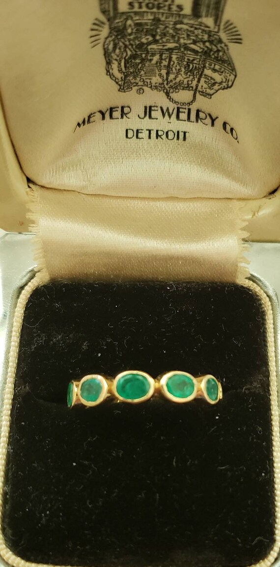 18k emerald ring | eternity gem band | emerald st… - image 3