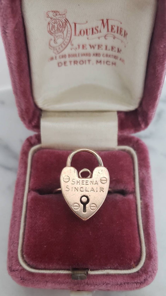 9k padlock heart ring | 9k heart ring | 14k ring