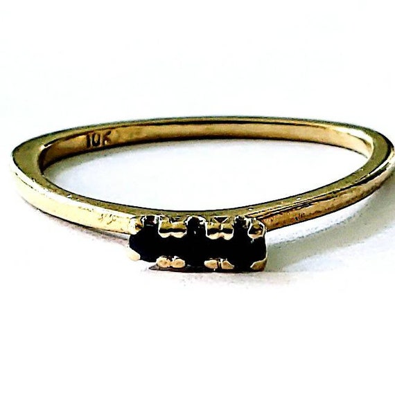 Mini Sapphire ring | 10k ring sapphire trio ring … - image 4
