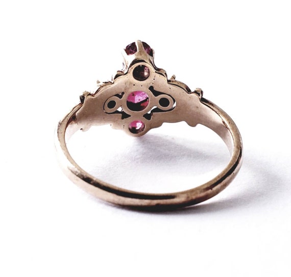 Victorian ruby pearl ring | petite antique ring - image 4