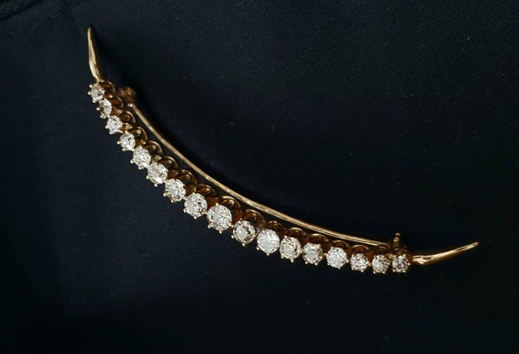 Antique diamond crescent | large diamond crescent moon