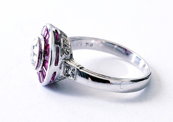 Diamond and ruby engagement ring | ruby halo ring… - image 2