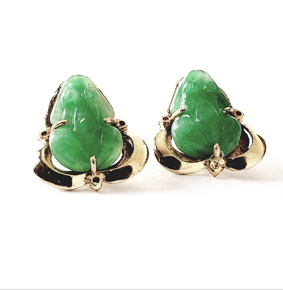 Jade frog earrings | Vintage jade frog | jade earr