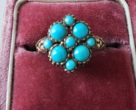 Antique turquoise ring |  turquoise ring | cluster