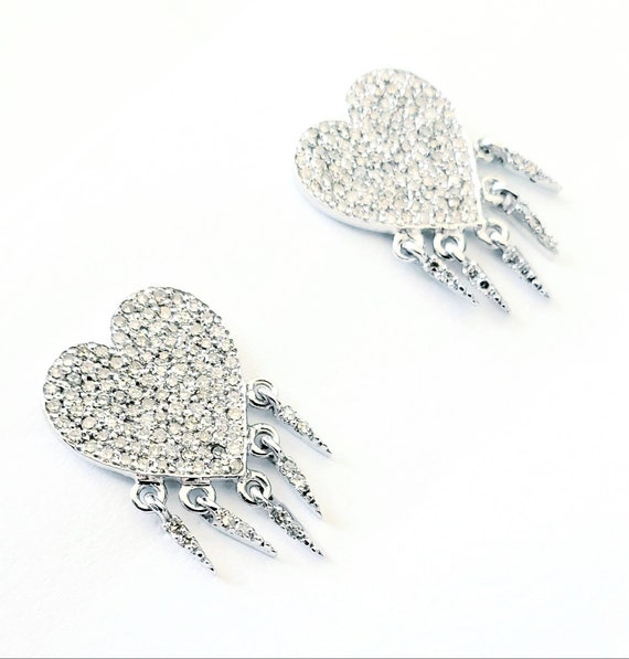 14k  Gold & Pave Diamond Fringe earrings | Diamond