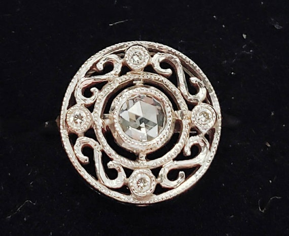 Rose cut diamond ring | 14k vintage diamond ring … - image 1