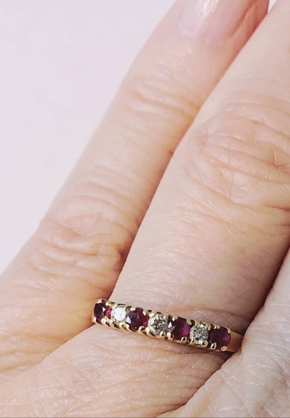 18k ruby diamond stack ring | 18k diamond ruby we… - image 3