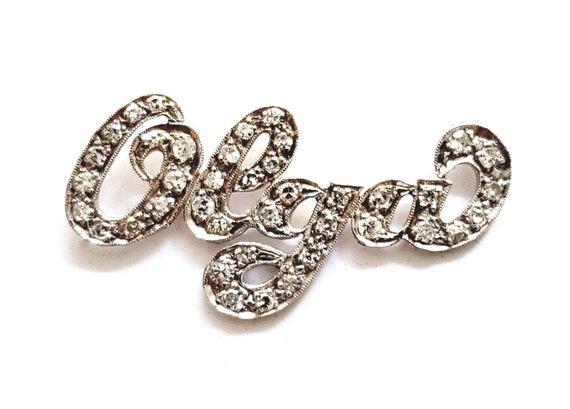 OLGA... diamond monogram necklace | Olga nametag |
