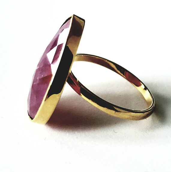 Rose cut Ruby ring | Pear shaped ruby ring | 14k … - image 2