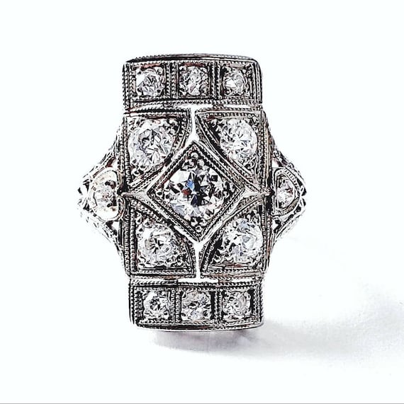 Circa 1920 art deco Diamond ring | 18k diamond en… - image 3