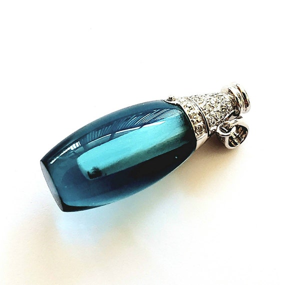 14k Diamond Topaz Amulet | Potion Perfume Pendant