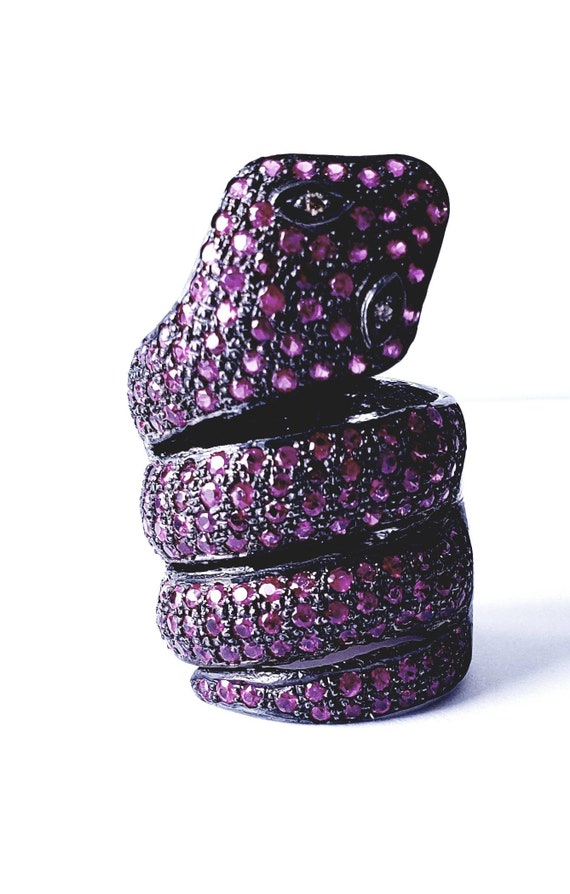 Snake ring | pave ruby and diamond ring | serpent 