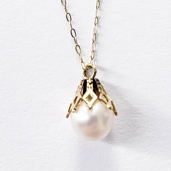 14k pearl pendant | cultured pearl pendant