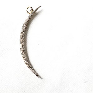 14k Diamond Crescent Pendant