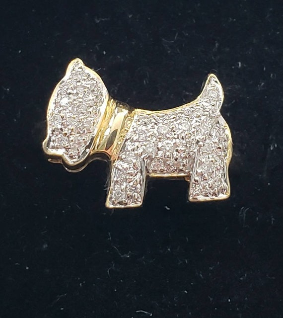 Diamond dog ring | 18k puppy ring | Diamond puppy 