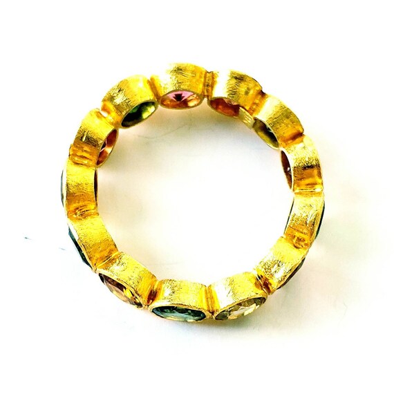18k Turmoline Eternity Band | Multi color Turmoli… - image 3