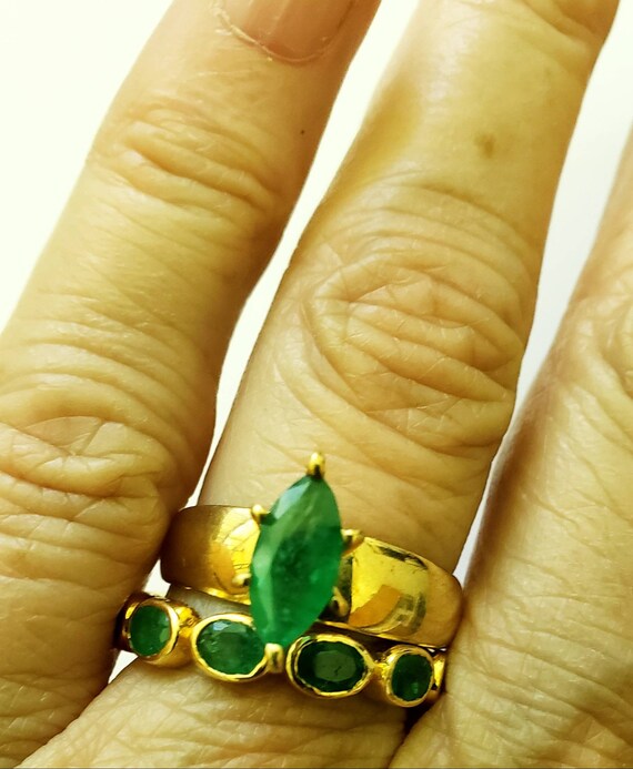 18k emerald ring | eternity gem band | emerald st… - image 6