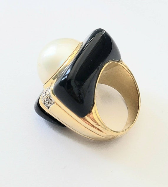 Mabe pearl ring | onyx ring | diamond onyx ring |… - image 6