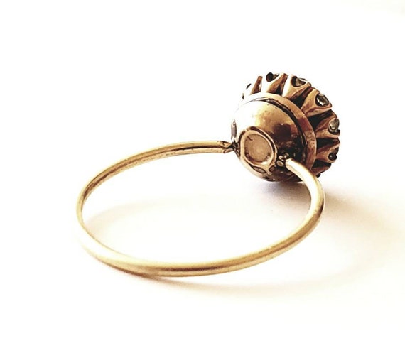 Antique rose cut diamond turquoise ring | antique… - image 6