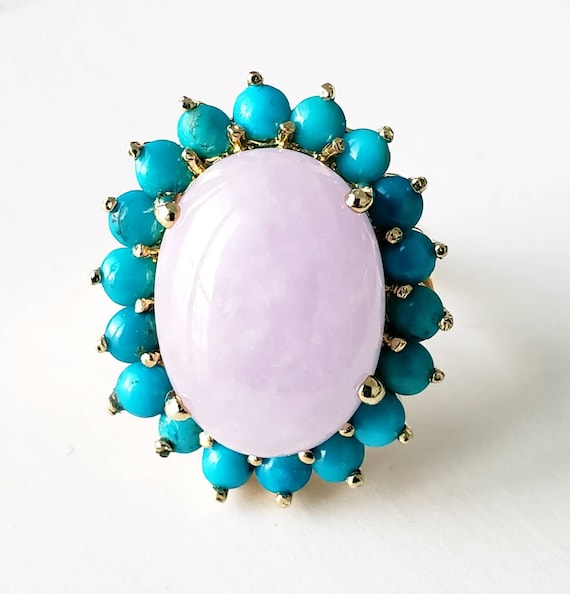 Lavender Jade ring | turquoise ring | 14k jade rin