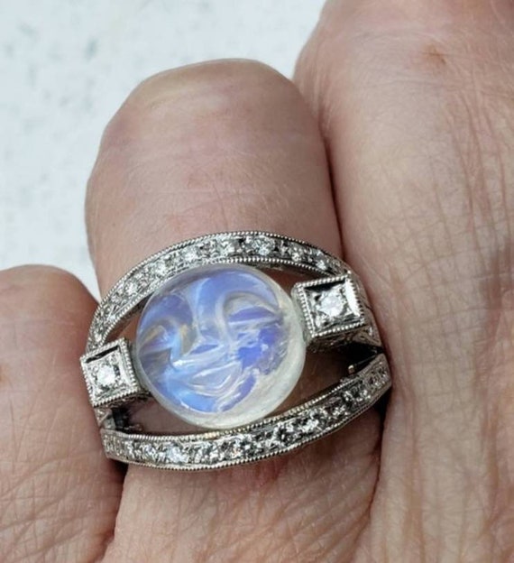 Moonstone diamond ring | diamond ring | man in the