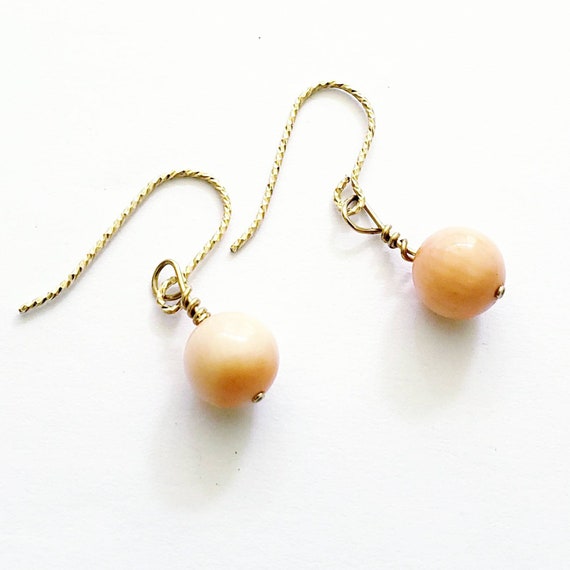 Coral earrings | coral sphere earrings | coral