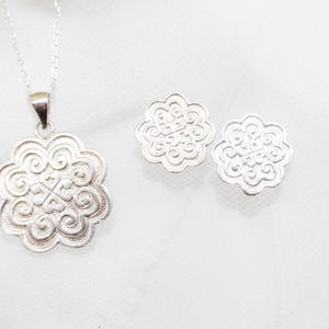 Silver Print Jewelry Set