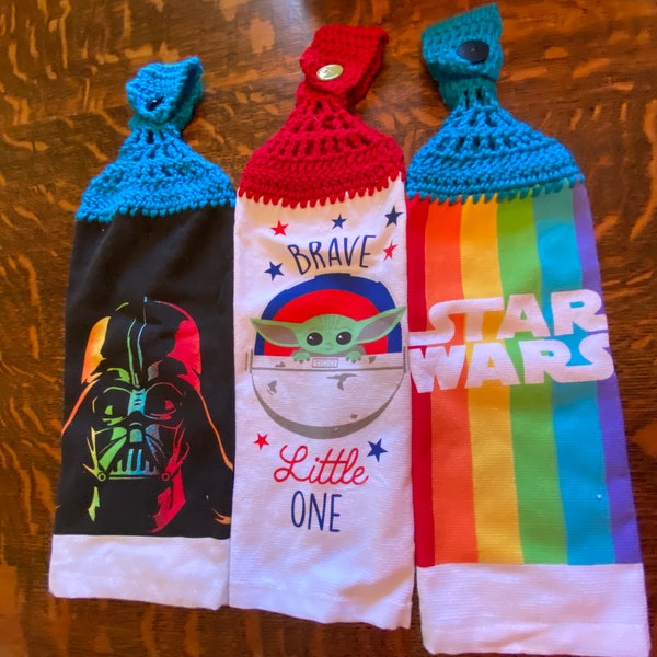 Crochet Disney Mickey & Minnie, Star Wars and Stitch Towels Set of 3