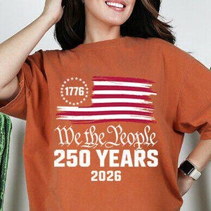 Vi folkets 250-årsjubileum PNG, retro amerikansk flagga patriotisk, 4 juli 1776-2026 grafik, America 250 Celebration Shirt Png, USA