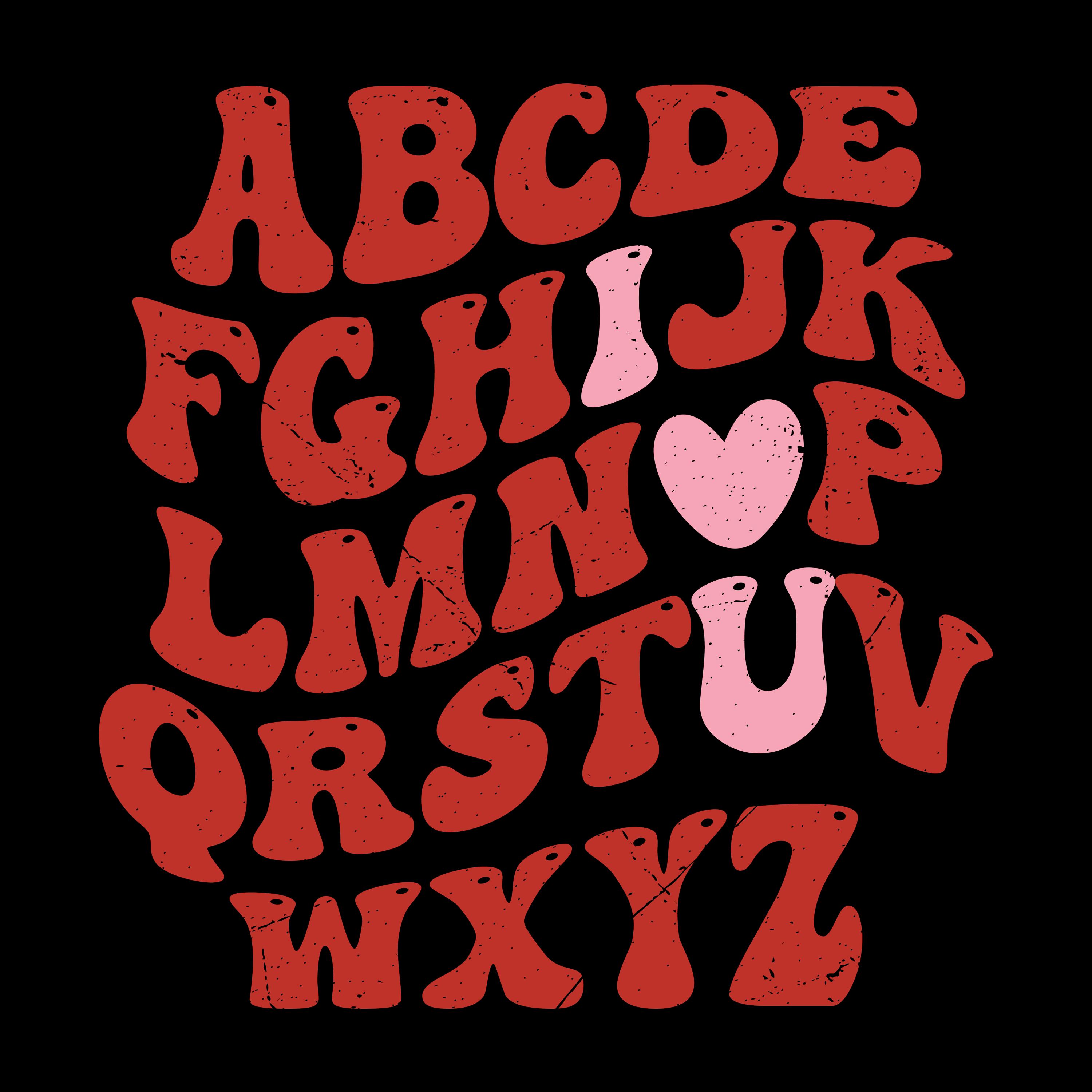 Retro ABC I Love You, Valentines Day, Pngs, Svgs, Instant Download - Etsy