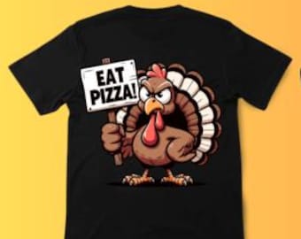 Funny Turkey, Thanksgiving Design, Turkey Eat Pizza, Thanksgiving, PNGs, Instant download