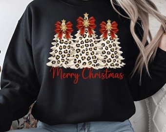 Leopard Christmas Tree PNG: Coquette Bow Sublimation, Merry Christmas, Christmas time, Preppy Christmas Leopard Tree, Christmas Tree