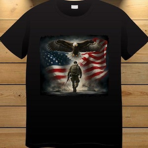 Patriottische Solider Amerikaanse vlag en adelaar, Amerikaanse vlag, Amerikaanse zeearend, Solider, PNG's, Instant Download