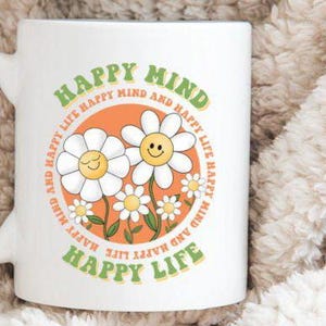 Happy Mine Gelukkig leven, geestelijke gezondheid, retrobloem,