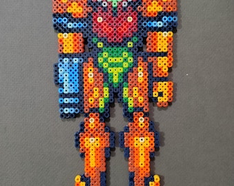 Super Metroid Samus pixel bead sprite