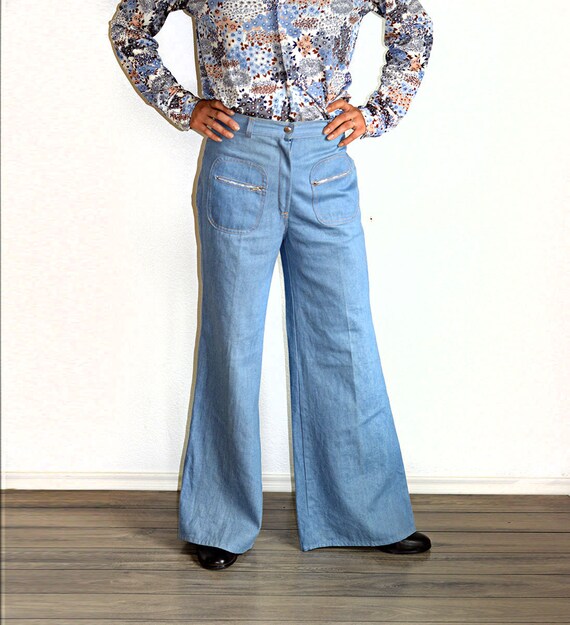 button fly bell bottom jeans