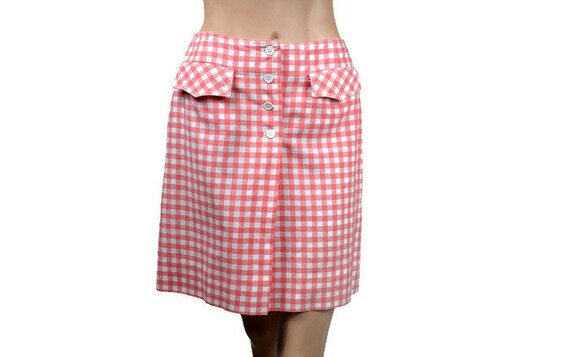 60s Vintage Culottes Gingham Print Red and White - Etsy