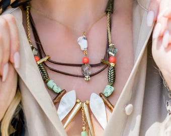 Queen of the Amazon Necklace, Safari Princess Jewelry, Bold Tribal Necklace, Jungle Statement Necklace, Tribal Goddess Jewelry, Boho Pendant