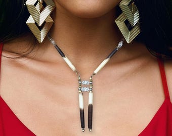 Quill Necklace, Stunning Statement Necklace, Most Unique Jewelry, Beautiful Boho Necklace, Tribal Goddess Necklace, Tropical Gift for Her