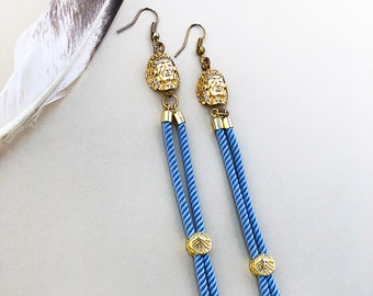 Handmade Native Boho Earrings, Tribal, Festival, Gypsy, Goddess, indian, Tribe, Hippie, Long, Tassel, Tree, UNIQUE (SacredGround Earrings)