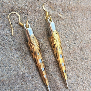 Handmade Spike Earrings, Silver & Gold Earrings, Music Festival Earrings, ONE OF A KIND Earrings, Shield Maiden Earrings, Gold Boho Earrings