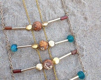 Handmade Boho Necklace, Tribal, Festival, Wood, Statement, Mod, Sexy, Crystal, Chakra, Unique, Ethnic, Native (Modern Vintage Necklace)