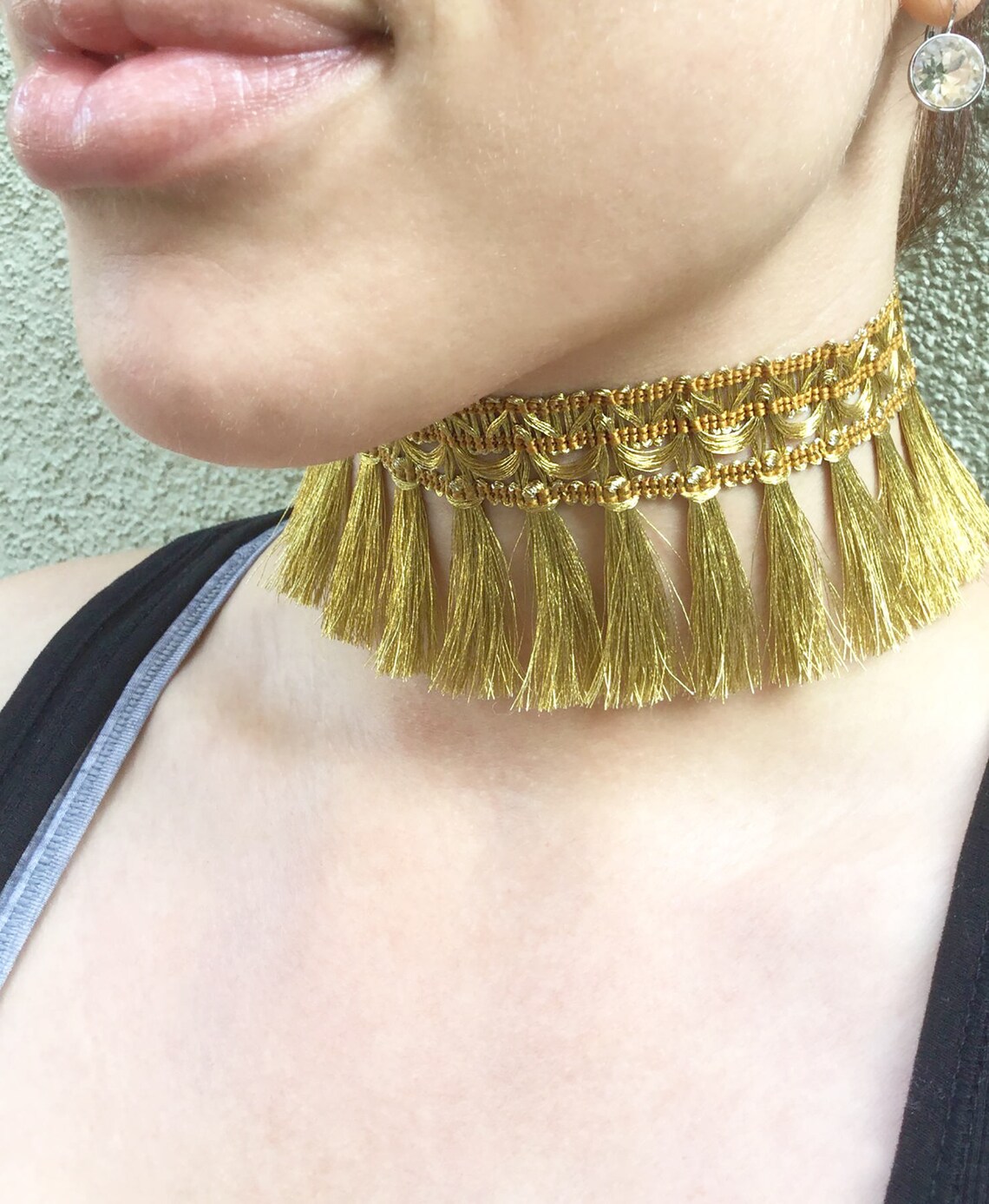 Handmade Tassel Choker Gold Collar Royal Choker Fringe Etsy