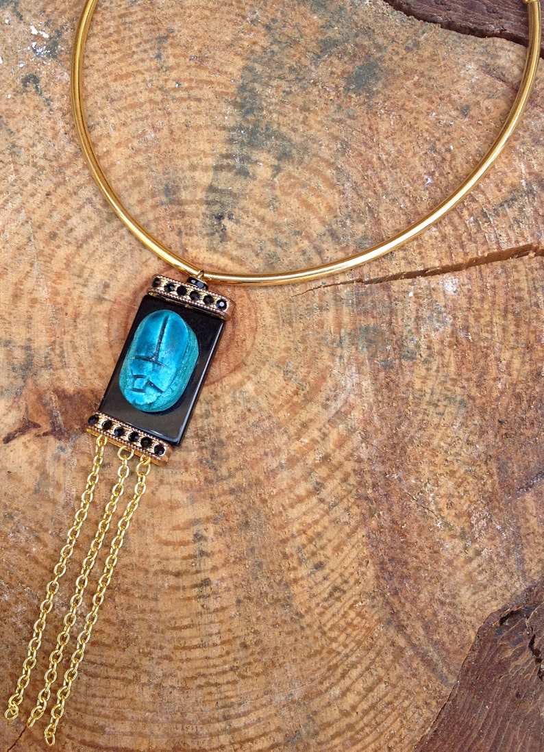 Handmade Scarab Necklace Egyptian Ancient Beetle Onyx - Etsy