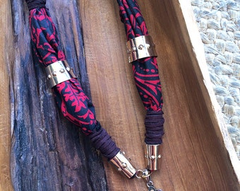 Handmade Mens Cross Necklace, Bandana, Tribal, Leather, Boho, Metal, Unique, Sexy (Survivor Couture Neckband Necklace (Men's or women's)