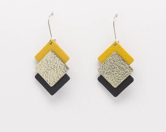 Earrings THRIO leather / light and original / handmade