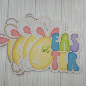 ALREADY MADE! Scrapbook “1st Easter” title embellishment baby girl, boy theme~Pre-made paper piecing/inked, die cut scrapbook layout