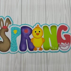 Scrapbook Title embellishment “Spring” theme-Easter~Pre-made paper piecing for scrapbook layout-ORDER YOURS TODAY!