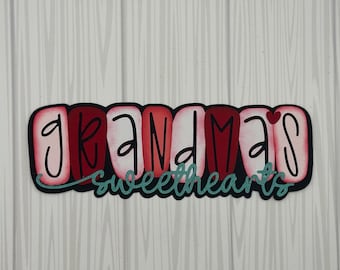 Scrapbook Title embellishment “Grandma’s Sweethearts” valentines theme~Pre-made paper piecing for scrapbook layout-ORDER YOURS TODAY!